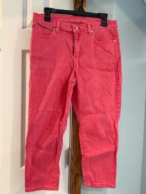 Michael Kors Coral Cropped Slim Jeans